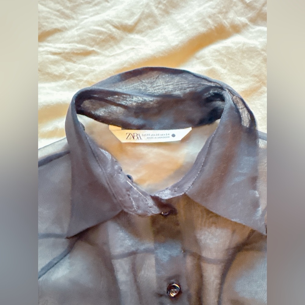 Elegant Zara Black Sheer Women's top - Picture 2 of 4